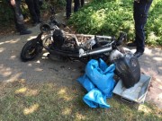 Motorrad geht in Flammen auf