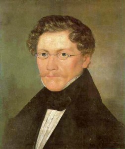 Selbstportrait Carl Spitzwegs um 1840 Originalgröße 45,0 x 42,0 cm