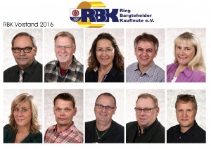 RBK Vorstand 2016: Andreas Luther, Bernd Runge, Isabell Stähr, Fred Burmester, Tanja Wilke, Andrea Wiekhorst, René Prosch, Wolfgang Sarau, Rolf-Peter Fröhlich, Sören Clausen (von li. oben nach re. unten)