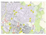 Bahnbrücke in der Straße Lohe Durchfahrt nachts gesperrt