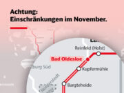 Im gesamten November kommt es auf der Strecke Hamburg – Lübeck zu wiederkehrenden Einschränkungen