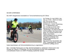 Fahrsicherheitstraining für E-Biker*innen