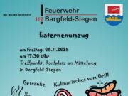 Laternenumzug am Freitag, 06.11.2026 um 17:30 Uhr in Bargfeld-Stegen.