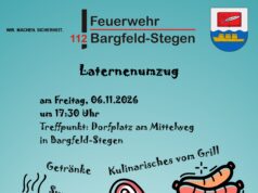 Laternenumzug am Freitag, 06.11.2026 um 17:30 Uhr in Bargfeld-Stegen.